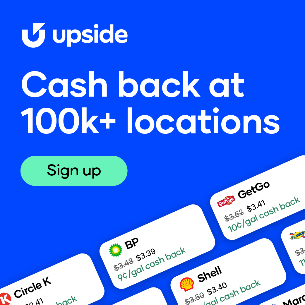 Upside Cash back at 100k+ locations